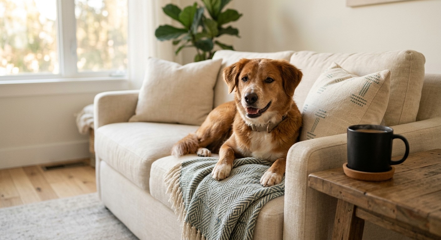 Pet-loving home decor styled with rescue-minded gifts
